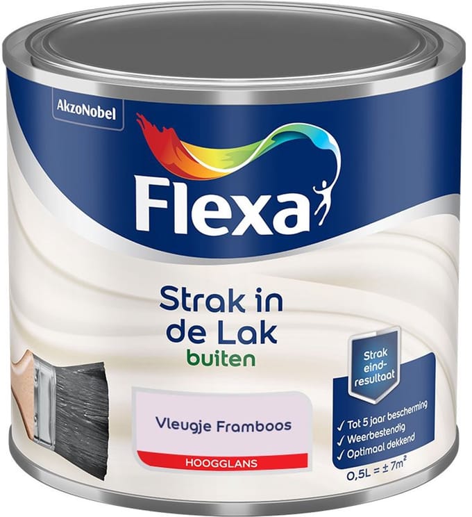 Flexa - Strak In De Lak Buitenlak Hoogglans - Vleugje Framboos - Mengverf - 500 Ml