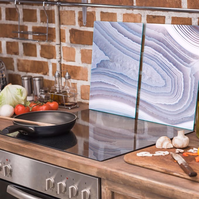 TMK ArtDeko - Snijplank - 30x52 cm - Glas - Marmereffect