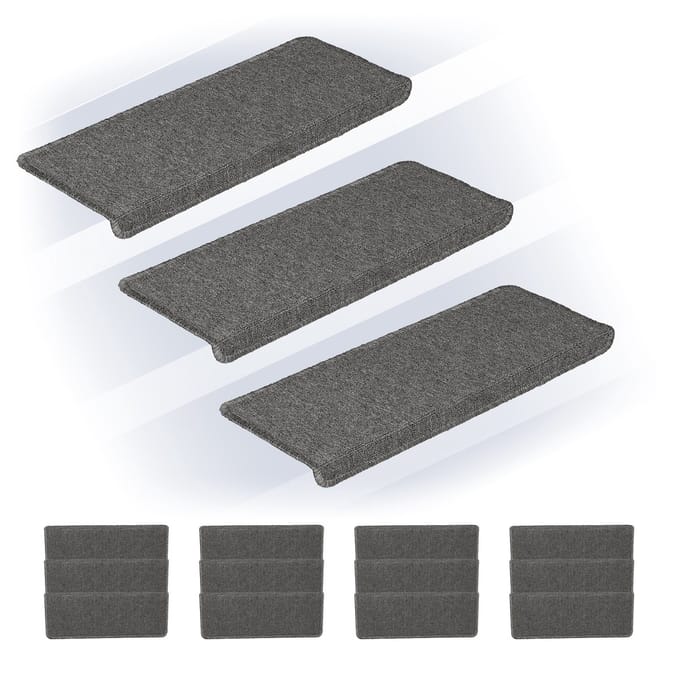 trapmatten 15 stuks - zelfklevend - 65 x 24 cm - rechthoekig - grijs