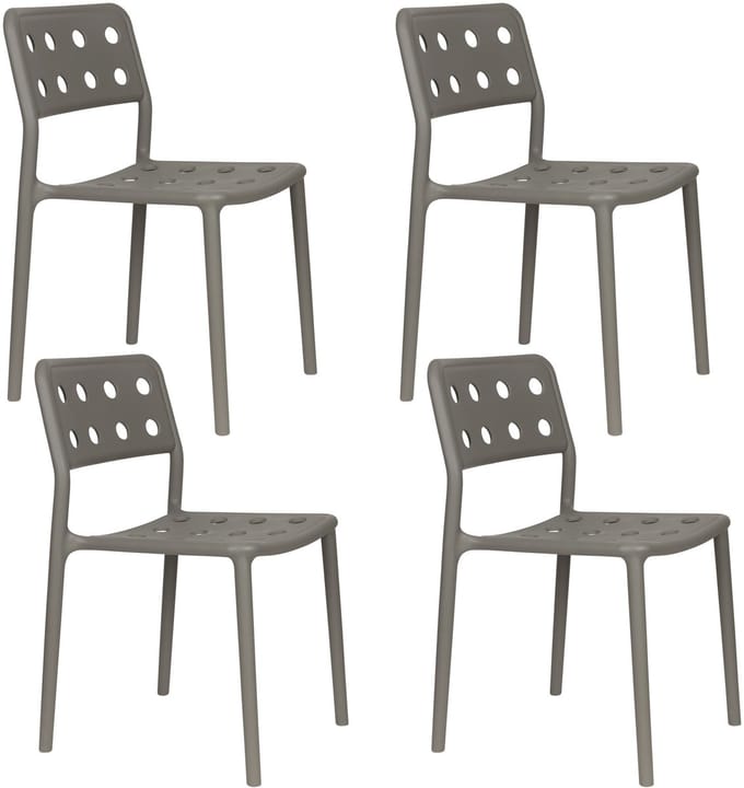 Housecraft Living Serra Tuinstoel/ Eetkamerstoel Kunststof Grijs - Set van 4