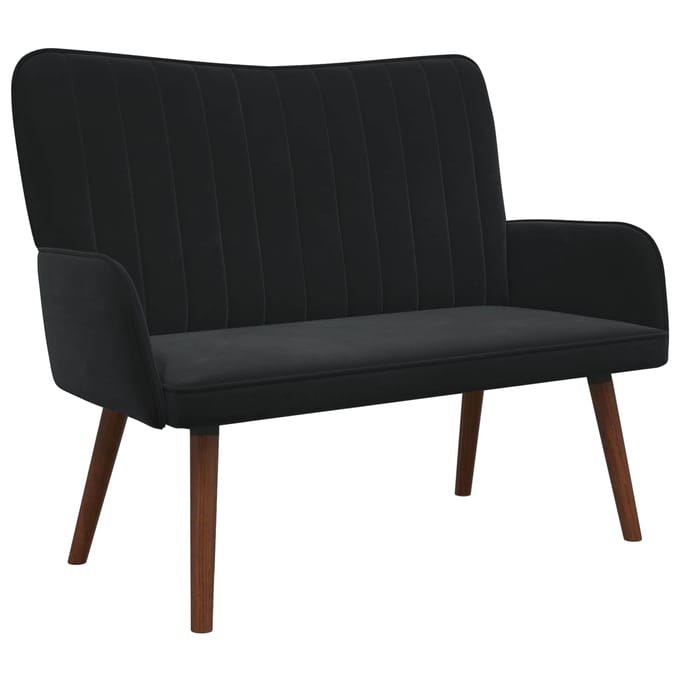 vidaXL - 2-Zits - Sofa - Zwart - 115 - x - 61 - x - 87 - cm - fluweel