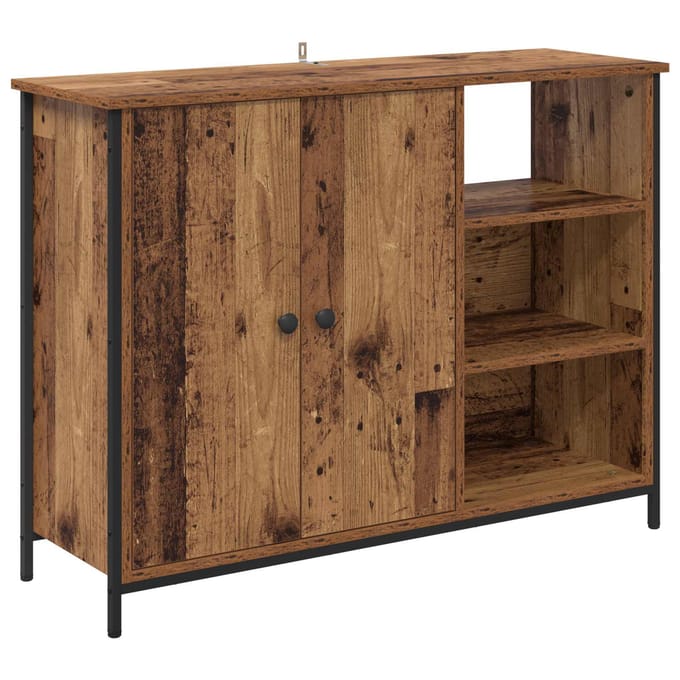 vidaXL - Dressoir - Oud - Hout - 100 - x - 33 - x - 75 - cm - Bewerkt - hout