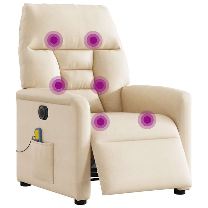 vidaXL - Massagestoel - elektrisch - verstelbaar - microvezelstof - beige