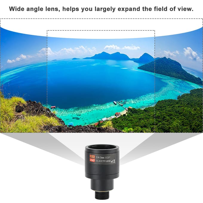 Professionele Camera Board Lens 3MP Handmatige Zoom M12 Bevestiging Beveiligingsbewaking gray