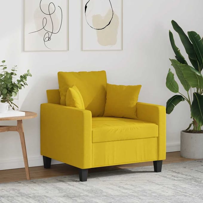 vidaXL - Fauteuil - 60 - cm - stof - lichtgeel