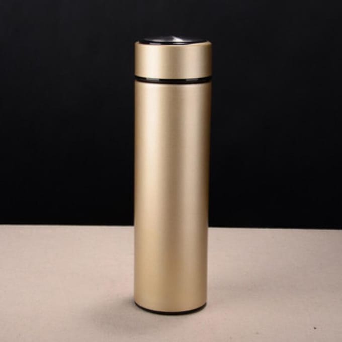 Slimme thermosbeker van roestvrij staal geeft temperatuur weer, grote capaciteit waterbeker 500ml