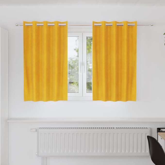 vidaXL - Gordijnen - 2 - st - Mosterdgeel - 140 - x - 140 - cm - fluweel