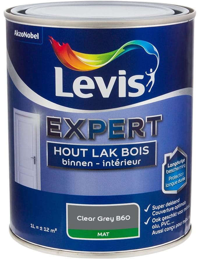 Levis - Expert Hout Lak Binnen Mat Mix - Clear Grey B60 - Mengverf - 1 L