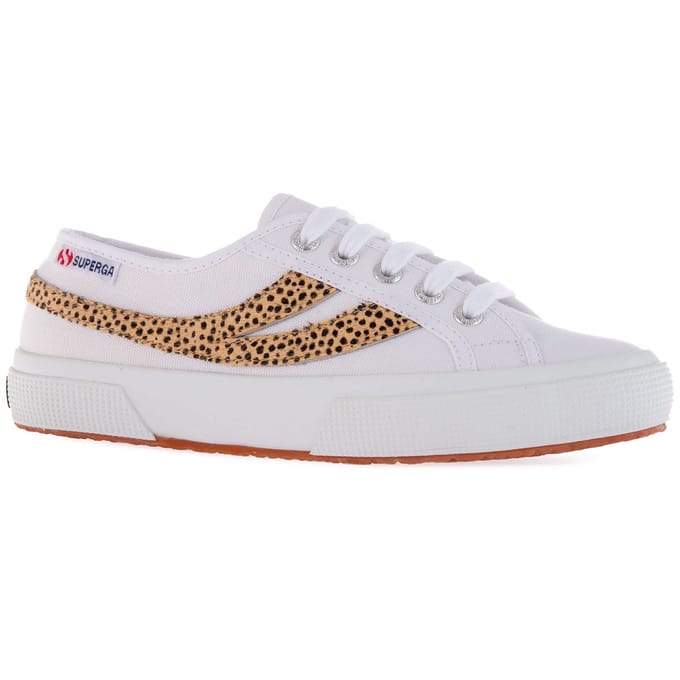 Superga Dames/Dames Cheetah print rundleren sportschoenen (Wit)