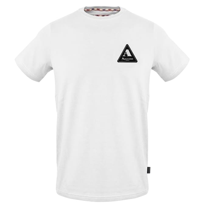 Aquascutum Heren Patch Crew Hals T-shirt (Wit)