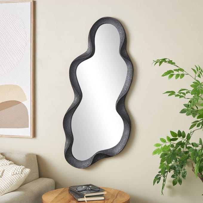 Milton & Oldbrook Wandspiegel 46 x 98 cm Tranas Zwart