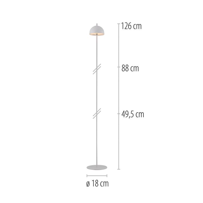 Schöner Wohnen LED vloerlamp op accu Bellis, wit, IP54