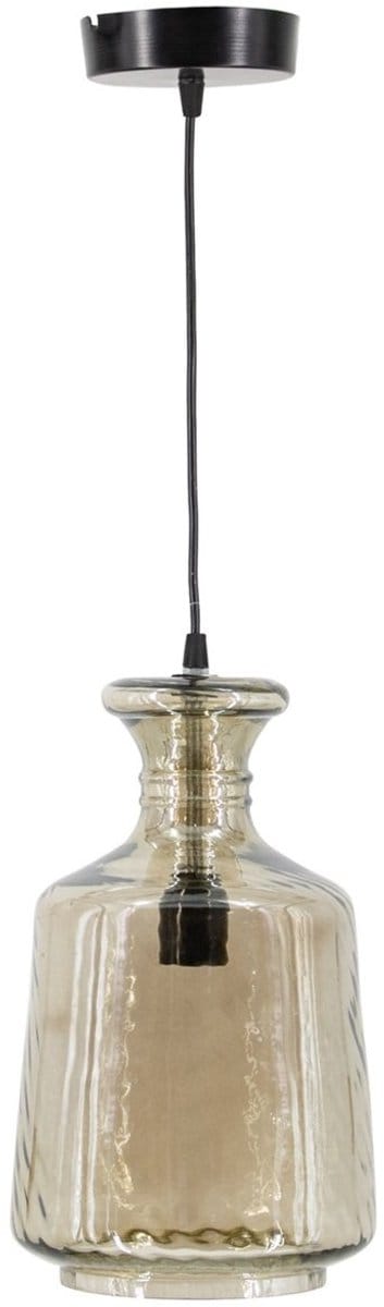 Hanglamp glas smoke/zwart