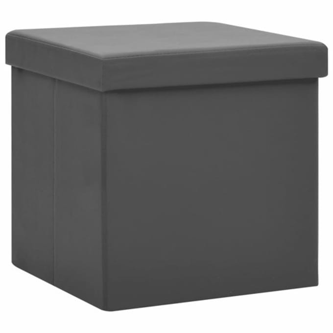 vidaXL - Opbergkruk - inklapbaar - PVC - grijs