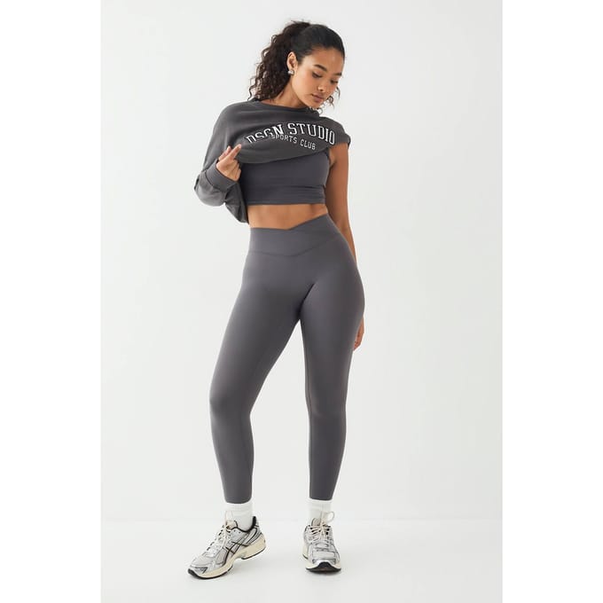 Dames DSGN Studio Highwaist Ultra Sculpt Wrap Waist Legging | Houtskool | Maat: 2XL
