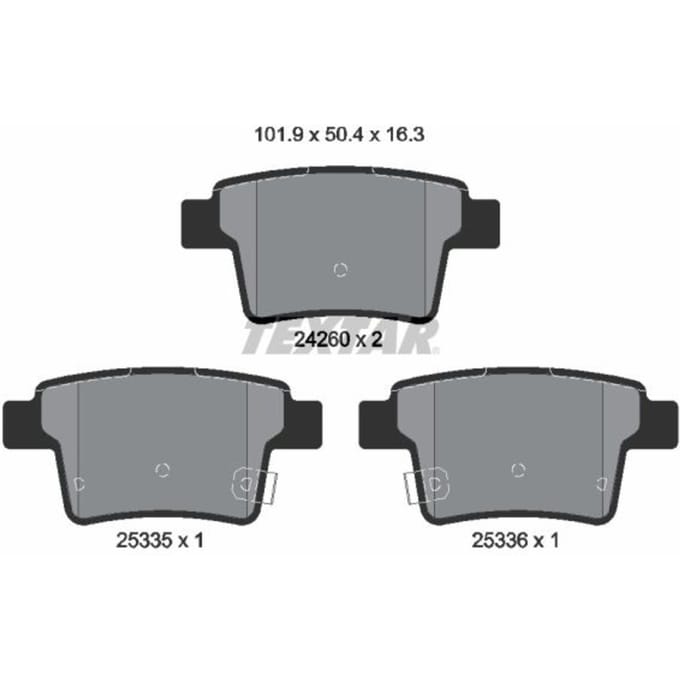 Remblokset TEXTAR 2426001, achter