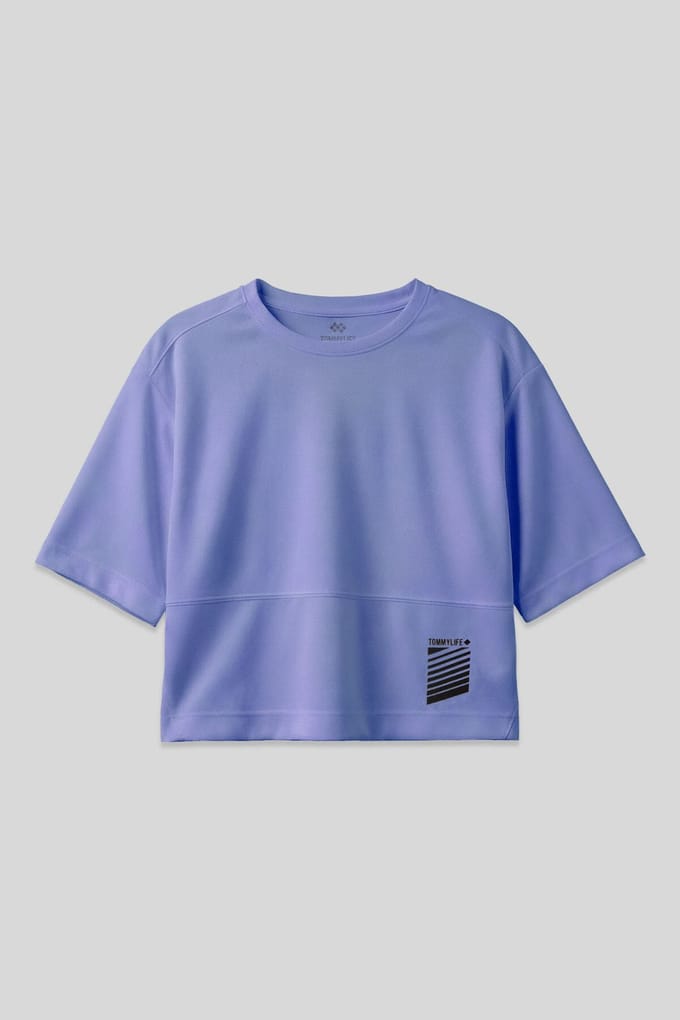 Overgrote Polyester T-shirt met Ronde Hals en Zak