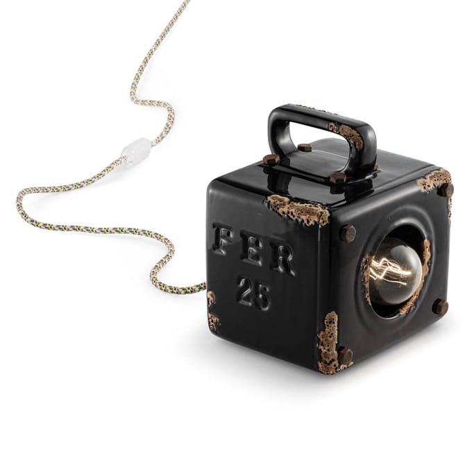 Ferroluce Vintage-tafellamp Lorenzo in zwart