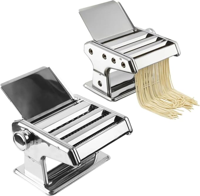 6 Adjustable Pasta Rollers for Spaghetti Noodles Lasagna 2-4.5mm - Manual Pasta Machine
