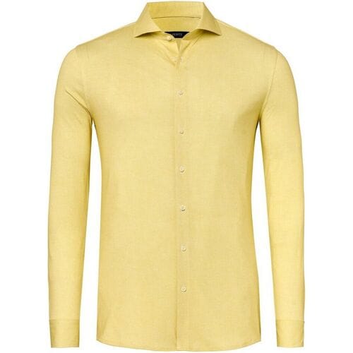 Desoto Luxury Overhemd Uni Color Minimal Texture Geel / male