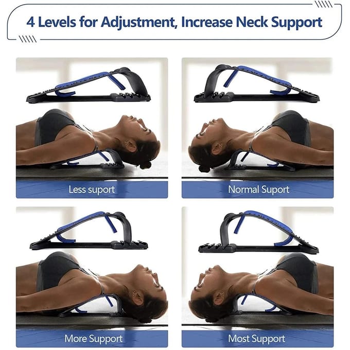 Relaxeur Cou Épaules Dispositif de Traction Cervicale Planche de Massage Acupression pour Soulagement Douleurs Cou Dos Étireur Support vert
