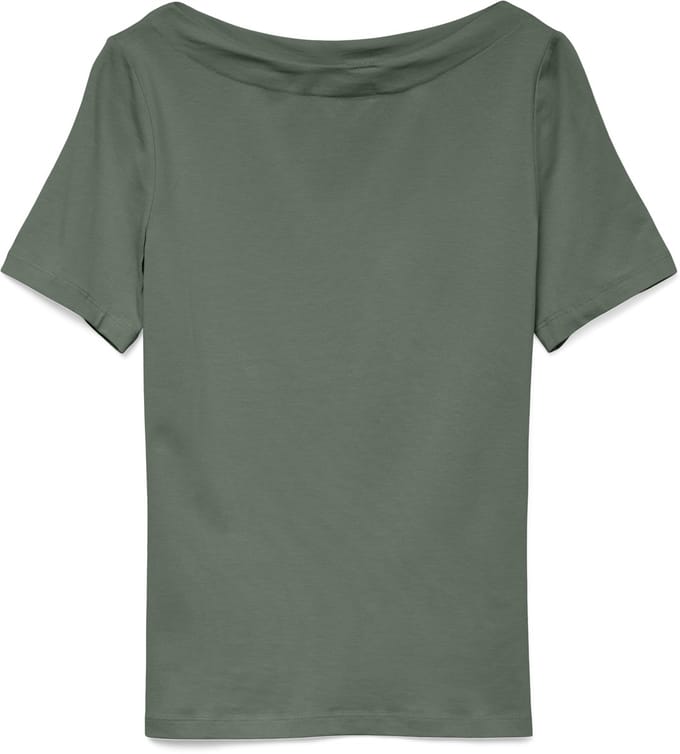 Boat Neck Short Sleeve Top Wo - Green Tops