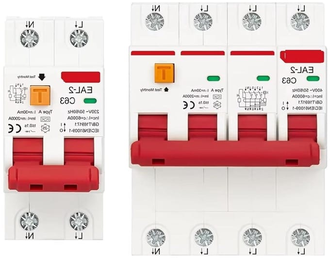 Aardlekschakelaar MCB - Stroomonderbreker RCBO - Veilige Elektriciteit - Compact Ontwerp - 40A 30mA - Wit