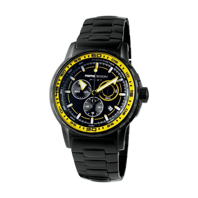 MOMO Design Pilot MD2164BK-50 Horloge Heren 46mm 5 ATM