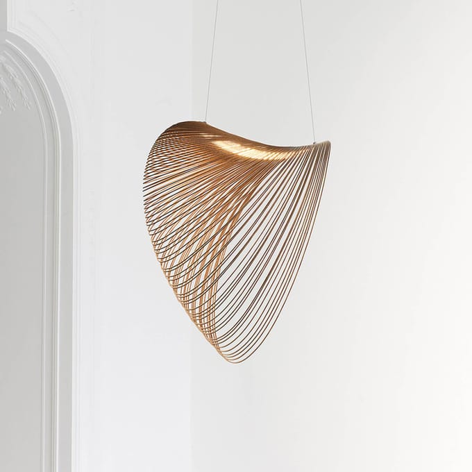 Luceplan Illan LED houten hanglamp dimbaar Ø 80 cm