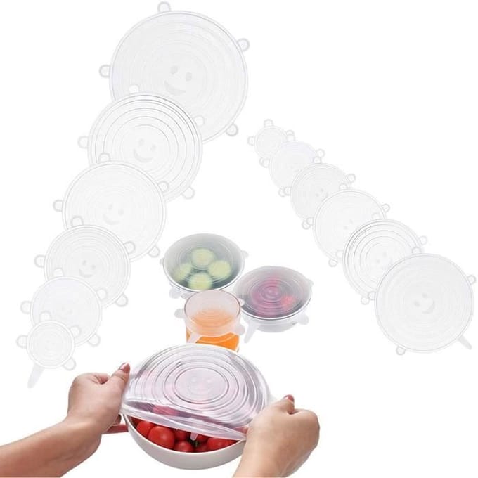 12pcs Couvercles Extensibles Silicone Couvercles Alimentaires RéUtilisables pour Tasse Bol, dans RéFrigéRateur pour Micro-Onde A200