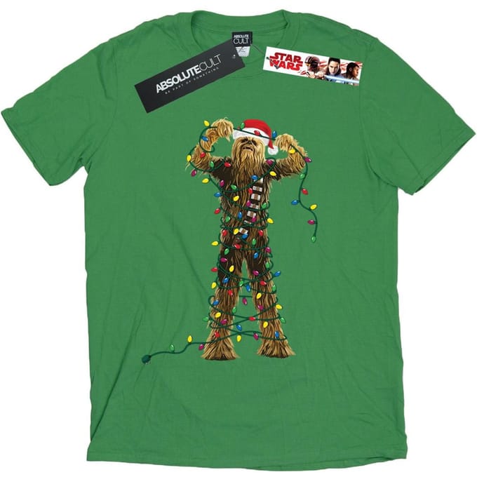 Star Wars Heren Chewbacca Kerstverlichting T-Shirt (Iers Groen)