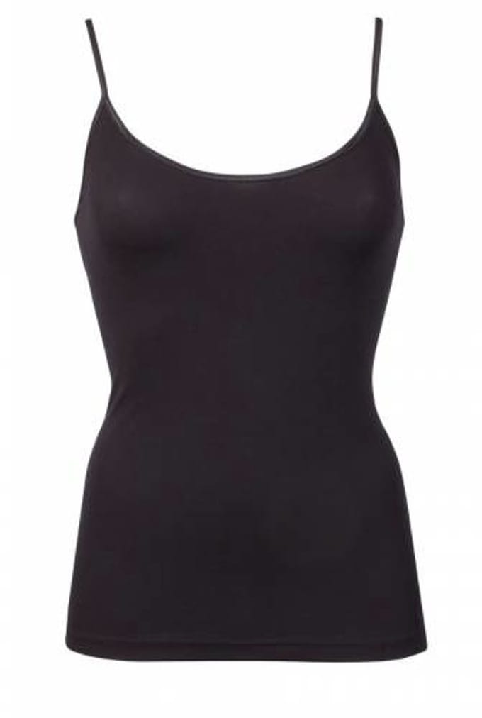 Microfiber dames spaghetti hemd Young - Aansluitend Onderhemd vrouwen - Zwart / XL
