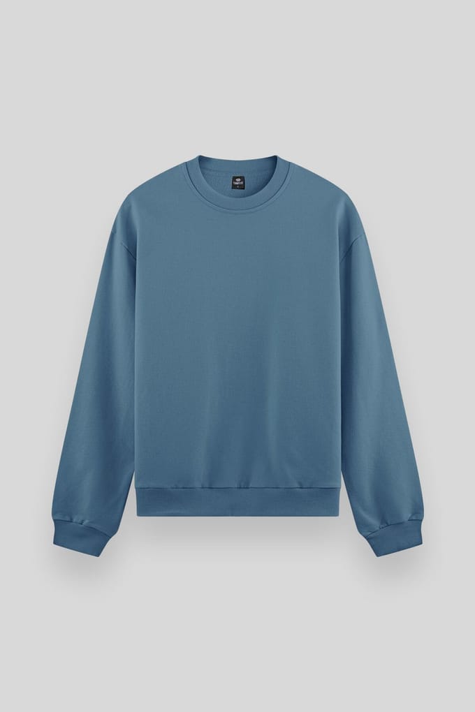 Heren Effen Rundhals Sweatshirt