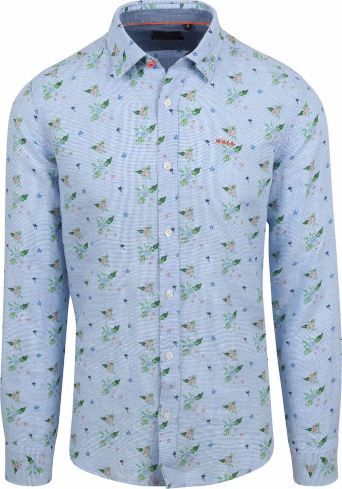 NZA - Blauw bloemenoverhemd - Dusk Navy