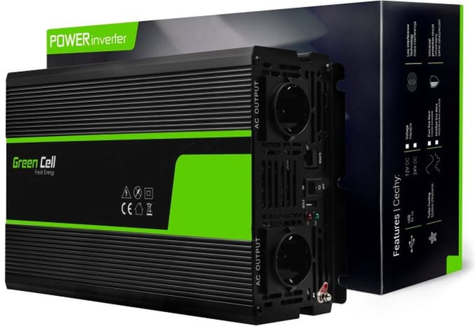 Omvormer 24V Naar 230V 1500W Gemodificeerde Sinusgolf.