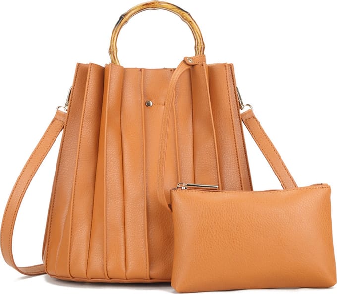 Giuliano kunstlederen handtas met etui Silene - Camel - Dames