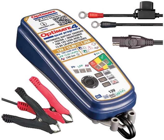 Tecmate Optimate 4 Acculader - Dual program - 12V