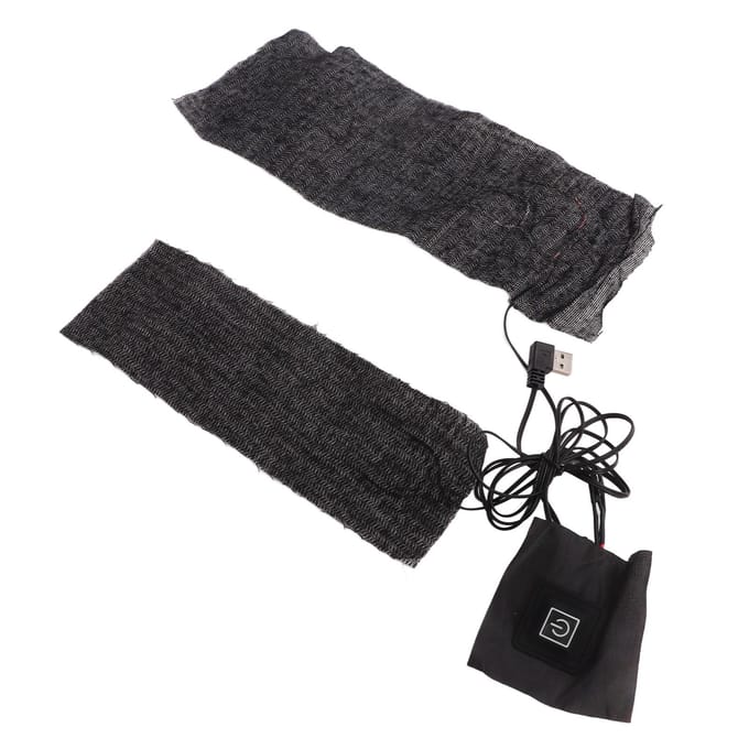 Clothes Heating Pad 3 Gears 2 in 1 Carbon Fiber USB Powered Warmer Pad for Skiing black