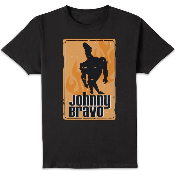 Johnny Bravo Fire Men's T-Shirt - Black - 3XL