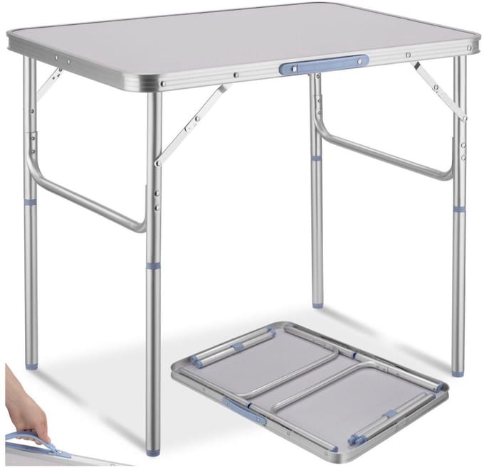 Travel inklapbaar campingtafel 60x45 cm Lichtgewicht & Compact in hoogte verstelbaar.