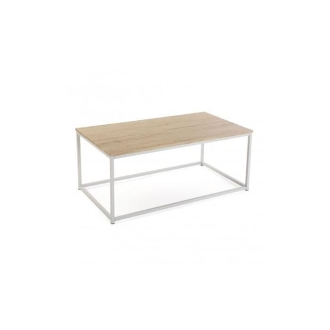 Table basse - VERSA - Taline - Bois et métal - Blanc blanc