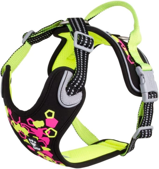 Weekend Warrior Neon Hondenharnas voor Middelgrote Honden - Neon Zoethout - 60-80 cm