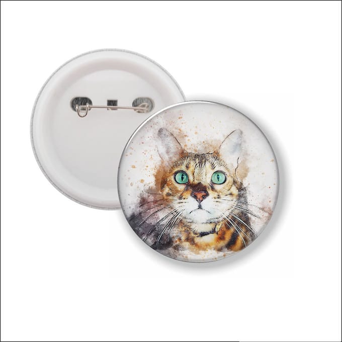 Button Met Speld - Kat