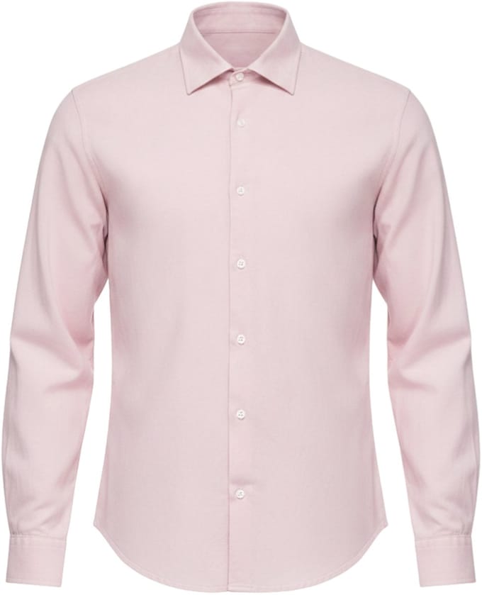 OMBRE Overhemd - Regular Fit - Viscose - Lange Mouw Lichtmauve S