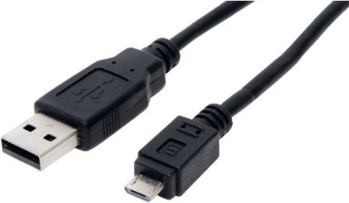 USB Micro B naar USB-A kabel - USB2.0 - tot 2A / zwart - 3 meter