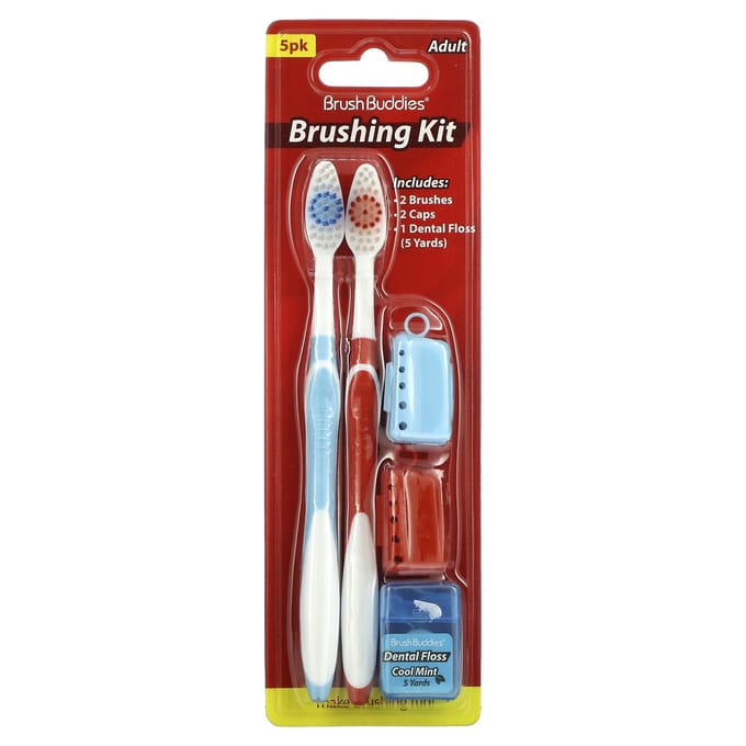 Brush Buddies, Smart Care, Tandenborstelset, Volwassen, 2 stuks brown