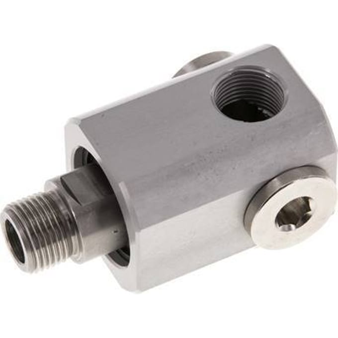 4-Weg Draaidoorvoer G3/8'' Aluminium NBR 10bar