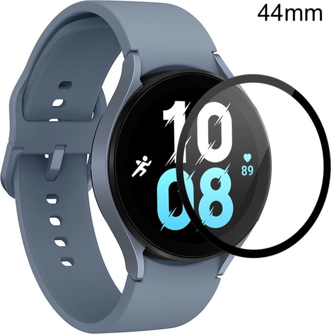 By Qubix - Screen protector tempered glass - Full cover - Geschikt voor de Samsung Galaxy Watch 5 - 44mm