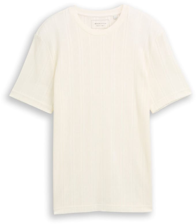 Tom Tailor Denim - T-shirt van katoen - Maat M - Wool White