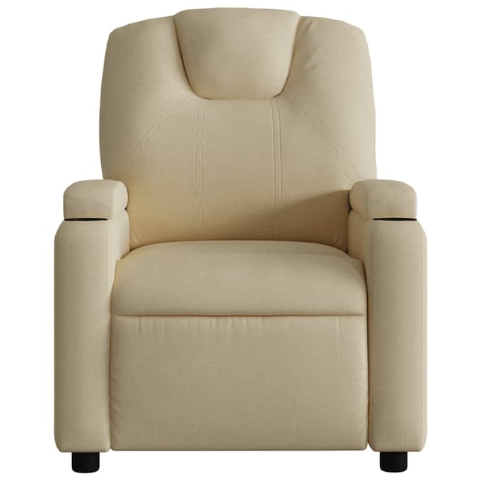 vidaXL - Fauteuil - verstelbaar - stof - crèmekleurig